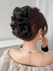 1pc Glittery Oversized Bowknot Hair Claw Clip Elegant
