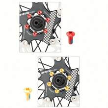 12 piezas Pernos de rotor de disco de bicicleta de montaña de colores, tornillos de rotor de freno de disco de acero de aleación, conjunto de tornillos T25 para pastillas de freno de disco