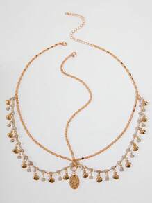 1pc Bohemia Headband Shell Crystal Hair Jewelry Women Metal Head Chain Headpiece For Party (Handmade Chains Are Cut According To Size, With Varying Numbers Of Rhinestones And Shells )