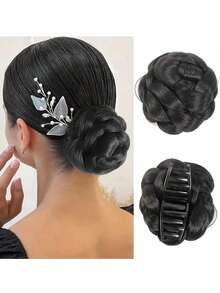 带爪夹的蓬松发髻制作器 - 优雅的女士高温纤维假发，易于使用，无需工具，非常适合休闲风格，女士发饰 - 彩色 - 查看 11