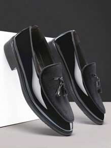 Men's Business Oxfords, Breathable Casual Soft Sole Dress Shoes, Black Loafers For Formal Occasions, Weddings