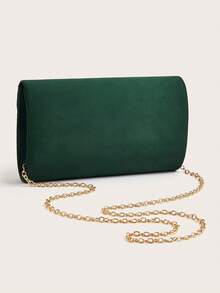 闪亮、耀眼、奢华、迷人、优雅的天鹅绒材质大号女士手拿包、晚宴包、手提包，配有可拆卸链条，适合婚礼、派对、舞会等场合，用途广泛，适合女孩、女士、大学生、年轻职业人士和上班族。 - 綠色 - 查看 5