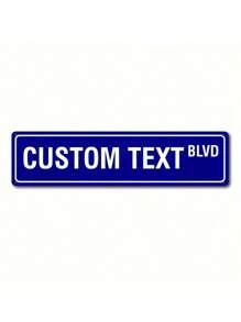 HELLOYOUNG 1pc Customizable Metal Street Sign, 4x16 Inch, Vintage Home Decor, Personalized Iron Wall Art, Horizontal, Lightweight, Frameless, Suitable For Garage And Home Decoration,Multi-Functional, Anti-Mold,Ornamental,Exquisite,Stylish