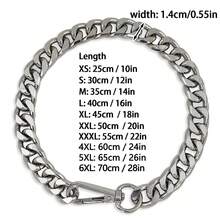 Collar Para Perro Cadena O, Collar De Aleación De Estilo Punk Para Mascotas (perros Y Gatos), Accesorios De Moda Para Mascotas - Plateado - Ver 2