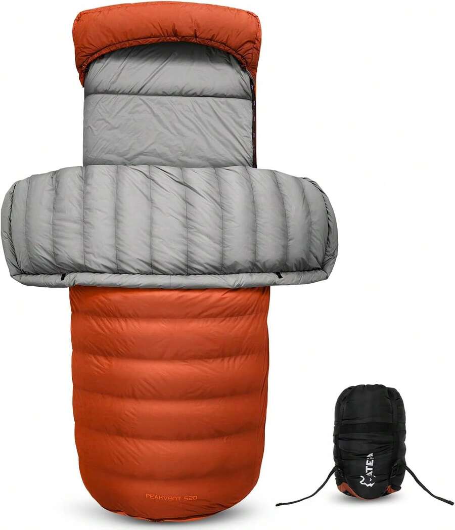 TANWEERDDWJKInc ATEPA Down Sleeping Bag,  650FP 4 Season Summer & Winter Compact Rectangle Lightweight Waterproof Wearable Sleeping Bag With Compression Sack For Camping Backpacking Hiking - Thermacore Max - View 1