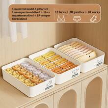 Skrzynka do przechowywania ubrań, szuflada do przechowywania w komodzie, organizer i przegroda do garderoby, może przechowywać bieliznę, skarpetki (beżowe)