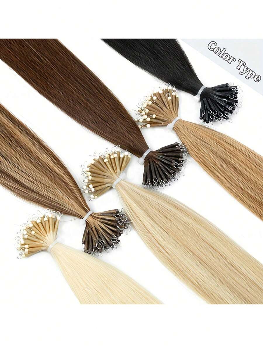 奈米接髮真人髮 Balayage 挑染 奈米環珠預黏接無縫接髮 女用 冷融合接髮棒 真人直髮 微奈米環珠髮片 真人接髮 女用萬聖節造型