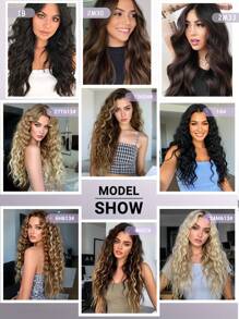 合成接发 钓鱼线 无夹接发 优雅水波卷发造型 轻盈蓬松 女士假发 - 彩色 - 查看 4