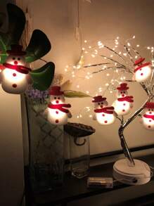 1 set de guirlandes lumineuses de bonhomme de neige de Noël, guirlandes lumineuses du Père Noël, guirlandes lumineuses de décoration d'arbre de Noël et de bonhomme de neige, convient pour la cheminée, l'escalier, la décoration de l'arbre de Noël, la décoration intérieure de fête, l'éclairage intérieur et extérieur