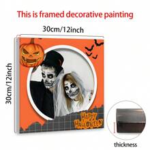 1pc Customized Halloween Photos, Upload Photos And Text For Customization, Personalized Wall Art, Perfect Gift For Birthday, Wedding, Anniversary, Birthday Classic Style, Suitable For The Decoration Of Living Rooms, Bedrooms And Corridors, It Is An Ideal Home Decoration And A Frame Is Optional, Memorable Keepsake, Home Room Decor Gifts
