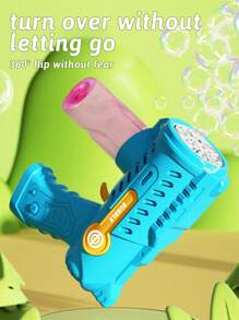 Kids Portable Automatic Bubble Machine, 2 Color Options, Handheld Bubble Gun Can Be Used As Birthday Gift For Boys & Girls, Electric Lighting Outdoor One-Click Bubble Maker (Batteries And Bubble Solution Not Included)