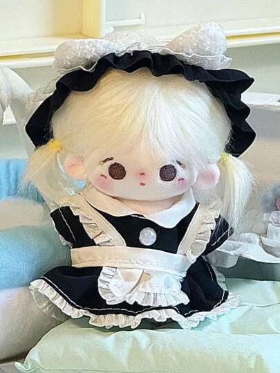 1pc Mini Outfit Suitable For 10cm /Regular Body Dolls, Latest Fashion, Super Cute Suspender Skirt & Adorable Costume Set, To Dress Up Your Cute Pets For Warm Winter (No Model Sold, Handmade Micro Products, Some Items May Have Minor Imperfections, 10cm Height Is Based On Standard Filling Content, Actual Doll Size May Vary Due To Different Filling Amounts, Please Refer To Doll Styles In The Pictures, Cautious Buyers)