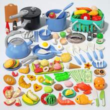 Tecforood Children's Kitchen Toy Set For Boys And Girls, Pretend Cooking Play Set With Realistic Pots, Pans, Mixing And Chopping Tools, Play Tableware, Food Cutting Toys, And Shopping Basket, Educational Simulation Cooking Set To Inspire Imagination - Multicolor - View 4