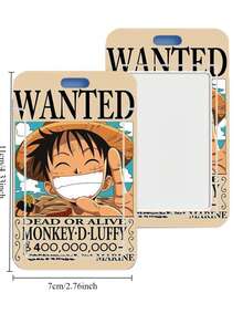 Custodia protettiva per tessere identificative, tessere mensa, tessere bus, tessere bancarie, con stampa "Re dei Ladri", "Ricercato", "Solon Sanji", adatta per uso scolastico e altri utilizzi