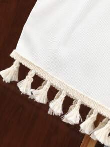 2pcs/Set Girls Cute Bear Embroidery Decor Camisole Top + Fashionable Tassel Flared Leg Pants, Stylish & Versatile Outfit