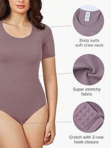 Women's Shapewear Bodysuit - Tummy Control Seamless Tank Top | Sleeveless Body Shaper For Women - Dusty Purple - View 4