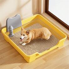 Hunde-Toilette abnehmbar, auslaufsicher, mit simuliertem Harnkatheter, rutschfestes Gitter für Urintrainingspads von klein- und mittelgroßen Hunden, wasserfestes PP-Material, schnelle Reinigung