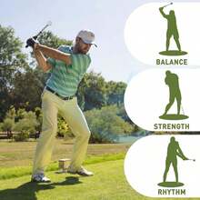 Retractable Golf Swing Training Aid,Rhythm Click Sound Warm Up Golf Swing Trainer,Golf Grip Trainer Attachment -Strength & Tempo Training For Chipping Hitting,Golf Accessories For Men - 黑色 - 查看 9