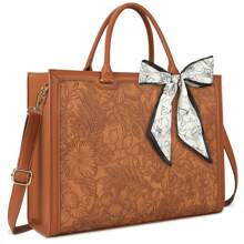 NEWHEY Servietă din piele impermeabilă pentru laptop de 15,6 inch pentru femei, geantă de umăr ușoară pentru birou, impermeabilă, pentru computer, Business