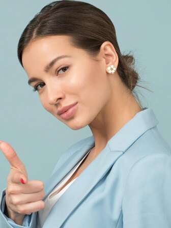 10 Pairs Elegant Fashion AAA+ Cubic Zirconia & Faux Pearl Butterfly/Flower/Knot Decor No Piercing Clip-On Earrings For Women - Ideal For Daily Wear, Party & Holiday Gifts