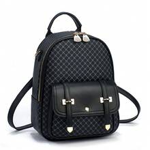 Women Fashion Backpacks, School Backpack - 黑色 - 查看 3