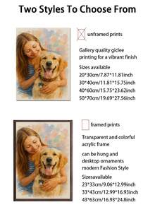 1 Stück, optionaler Rahmen, benutzerdefinierte Leinwandmalerei, Haustierportrait Aquarellgemälde Hundeportrait, Individuelles Haustierbild, HD-Druck, Erinnerungen bewahren, wundervolle Momente festhalten, Geburtstag, Jahrestag, einzigartiges perfektes Kunstgeschenk