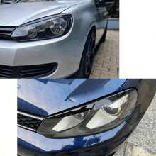 适用于大众高尔夫 6 MK6 GTI GTR 2008-2013 款的前大灯眉和眼睑盖饰件 - 高品质塑料，时尚弧形设计，直接安装更换，提升美观度并防止碎屑，保护性汽车配件，现代汽车美学，易于安装的汽车部件