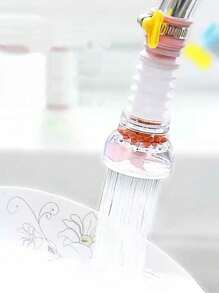 1pc Faucet Shower Filter Adapter, Rotating Splash Proof Bathroom Sink Filter, Ceramic Head