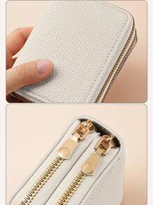 حقيبة بطاقات، حقيبة تخزين البطاقات الائتمانية للرجال والنساء، محفظة صغيرة جديدة مزدوجة الطبقات سحاب، محفظة عملات للرجال والنساء، للتسوق اليومي، الرحلات المدرسية والهدايا للحبيب للنساء، للفتيات، للسيدات، للإناث، مستلزمات مدرسية للغرفة الداخلية والعودة إلى المدرسة