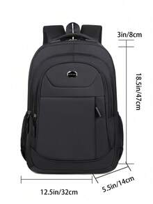 Mochila multifunción para hombres, mochila para portátil, mochila de estudiante, mochila, mochila negra, mochila de gran capacidad impermeable y de gran tamaño, mochila de viaje y senderismo, mochila grande, bolsa de verano, esencial de vacaciones, esencial de viaje, bolsa de gran capacidad para acampada de fin de semana al aire libre - Negro - Ver 5