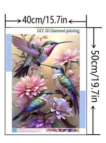 1 件 DIY 钻石画 水钻刺绣花朵花卉家居装饰 全钻 11.8*15.7 英寸/30*40 厘米 - 彩色 - 查看 4