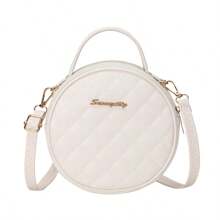 1 bolso de hombro acolchado y lindo para mujer, con decoración de herrajes clásicos, bolsa para monedas y teléfono móvil, bolso cruzado ideal para citas y compras