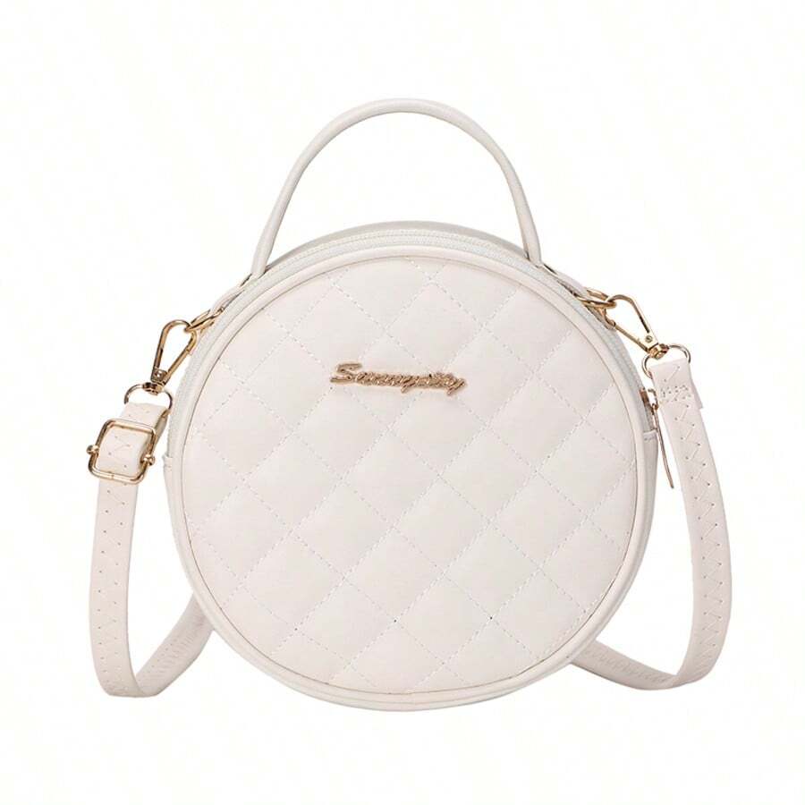 1 bolso de hombro acolchado y lindo para mujer, con decoración de herrajes clásicos, bolsa para monedas y teléfono móvil, bolso cruzado ideal para citas y compras