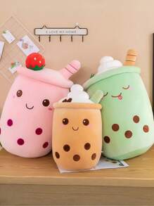 Adorable peluche de 60 cm de taza de boba (té con leche de burbujas) - Muñeco de peluche en forma de taza de té rellena, diseño de dibujos animados con caras sonrientes, suave y acogedor para niños, regalo perfecto para el Día de San Valentín, Pascua, Halloween, Navidad, decoración para la hora del té