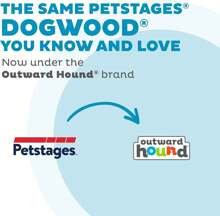 Outward Hound Dogwood Wood Durable Dog Chew Toys, Real Wood &Amp; Calming Hemp, 2-Pack, Medium