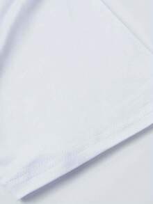 Camiseta con estampado de baloncesto, de manga corta y cuello redondo, top casual para verano y primavera, ropa de mujer - Blanco - Ver 4