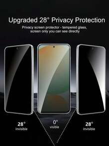 2 pièces Protection d'écran de confidentialité compatible avec Samsung Galaxy A05s A06 A13 A14 A15 A16 A23 A25 A26 A34 A35 A36 A51 A52s A53 A54 A55 A56, dureté 9H, couverture complète, anti-espion, installation facile, protection anti-bris