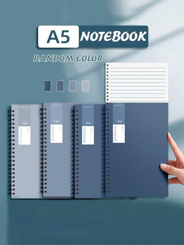 4pcs A5 Notebook, Minimalist Spiral Notebook, Middle/Elementary School Students Notepad, Diary/Exercise Book/Memo Pad, Dual Use For Office & Study, Pastel Morandi Color Stationery Supplies (Random Color) , Back To School Gifts