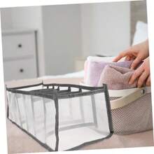 AQY Mobestech 2Pcs Underwear Storage Box Foldable Fabric Organizer For Socks And Accessories Drawer Divider For Closet Organization Space Saving Grey Design 8502 - 多 - 查看 5