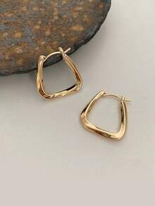 Ladies' Simple And Fashionable Golden Ring Earrings - High Quality Fashion Jewelry, Perfect Gift For Girlfriends, Suitable For Daily Wear And Special Occasions, Cute Earrings, Elegant Accessories, Exquisite Design, Women's Jewelry, Women's Fashion - Vàng - Xem 8