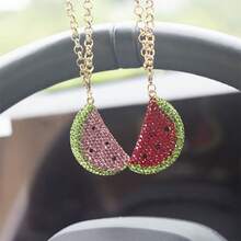 1 件 3D 西瓜汽车后视镜挂饰，有趣而独特的车内配件装饰