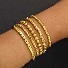 Niche Creative Design Sense Elegant Beaded Bracelet Set Sweet Cool Layered Jewelry - Vàng - Xem 8