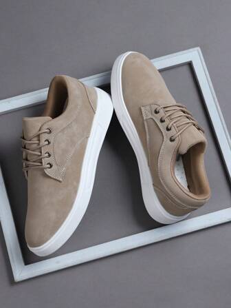 男士休闲鞋运动鞋滑板鞋男运动鞋滑冰男时尚日常百搭低帮鞋透气系带设计轻质 EVA 鞋底