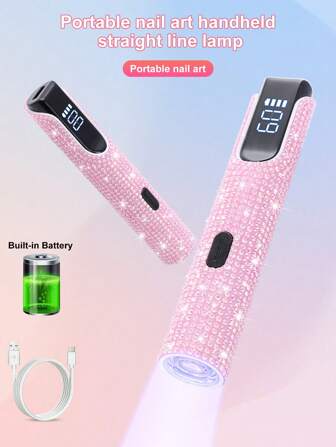 Lampe à ongles mini sans fil, lumière UV portable avec écran LCD pour ongles en gel, sèche-ongles rechargeable USB pour un séchage rapide, décoration de strass, bandes d'ongles en gel à la maison, voyage