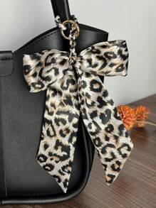 1pc Minimalist Leopard Print Bow Bag Charm/Keychain Pendant Cheetah Print Backpack Decor Bows Keychain For Bag