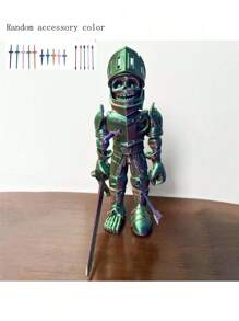 Figurine articulée d'un soldat zombie d'anime - Corps entier imprimé en 3D avec articulations flexibles, matériau plastique, faveur de fête, décoration de bureau, couleurs réfléchissantes uniques, sans électricité nécessaire - Parfait pour Noël, Halloween, Pâques, Thanksgiving. Modèle de guerrier squelette avec mouvement libre