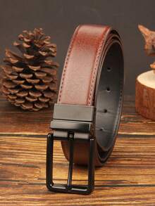 高品质压花 PU 皮革男士奢华休闲腰带，配针扣，西部牛仔爱好者的最佳礼物，纯色 PU 皮革休闲腰带，适合所有季节，休闲、商务、男朋友、丈夫、父亲、爸爸男士礼物，日常穿着、时尚、青少年、户外、度假、运动、旅行、街头、波西米亚风、复古 - 彩色 - 查看 13