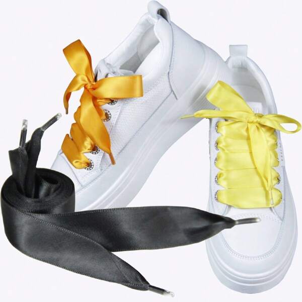 1 Pair 2cm Wide 1m Long Colorful Shoelaces, Unisex Suitable For Sports Shoes, Casual Shoes, And Sneakers