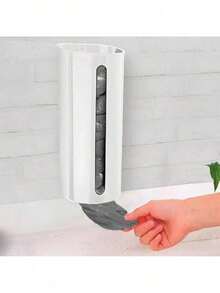 Wall-Mounted Bag Dispenser Organizer Bag Puller - 白色 - 查看 2