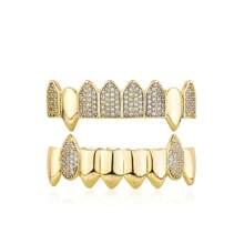 2pcs/Set Halloween Fashionable Vampire Fang Zirconia Tooth Decor, Suitable For Daily Wear By Men And Women